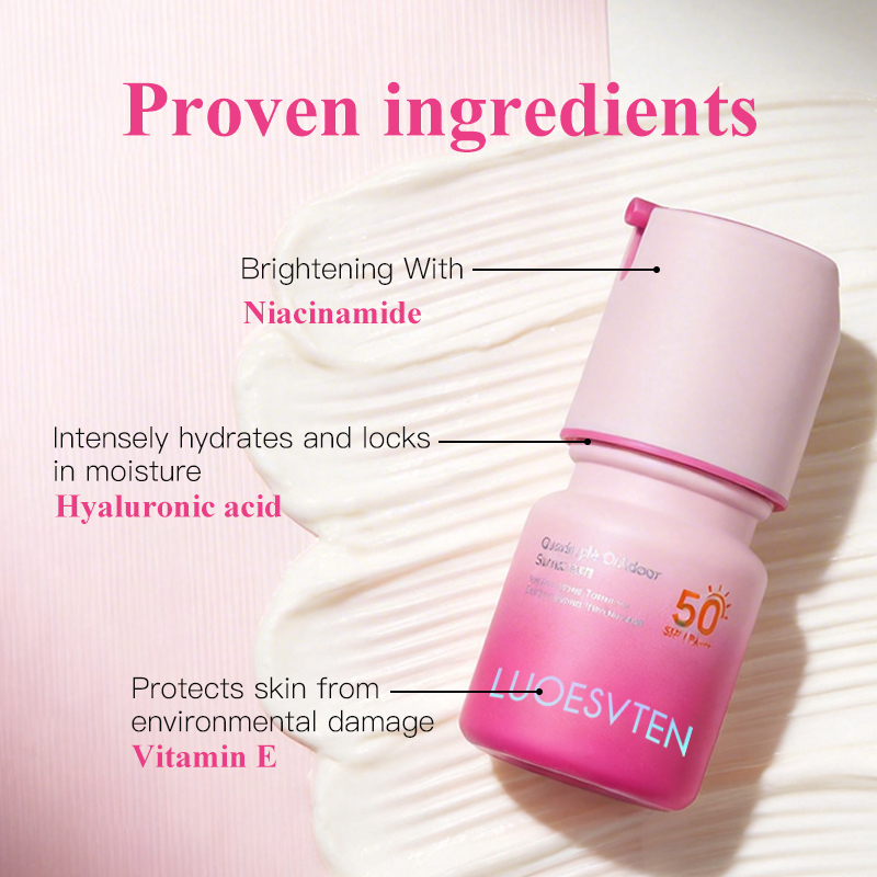 Private Label Broad Spectrum SPF 50 Weightless Water Sweat Resistant Hydrate Sunscreen Moisturizing Lotion for Face Skin Care