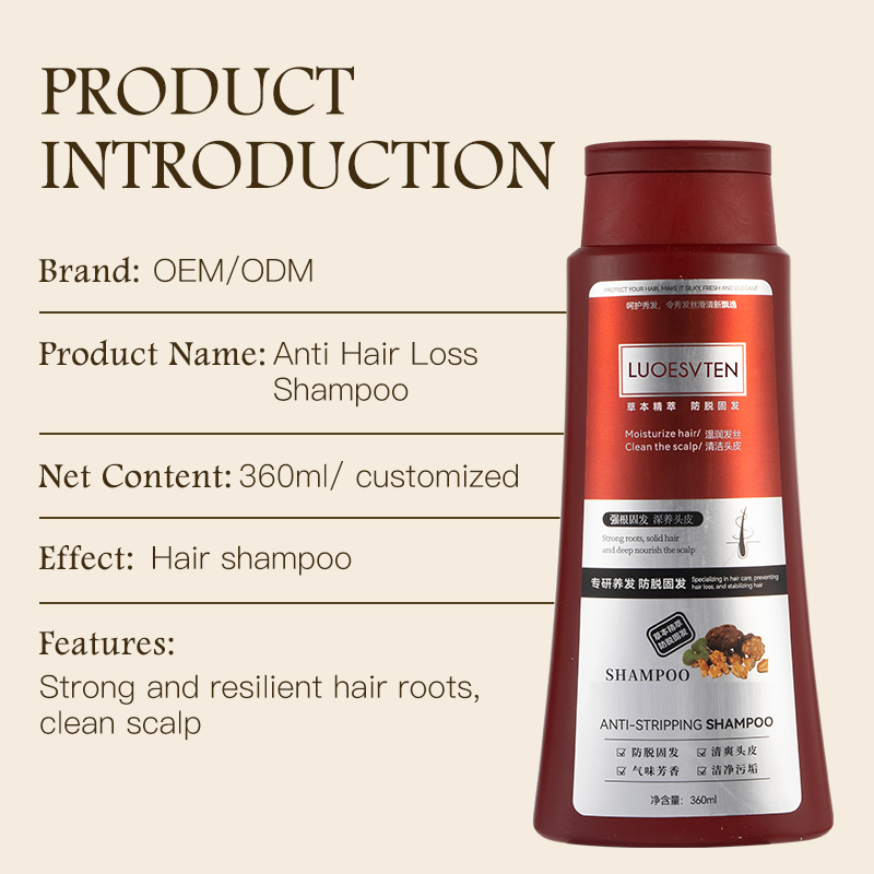 Custom Private Label Anti Hair Loss Shampoo Natural Herbal Nourishing Scalp Care Prevent Thinning Hair Shampoo