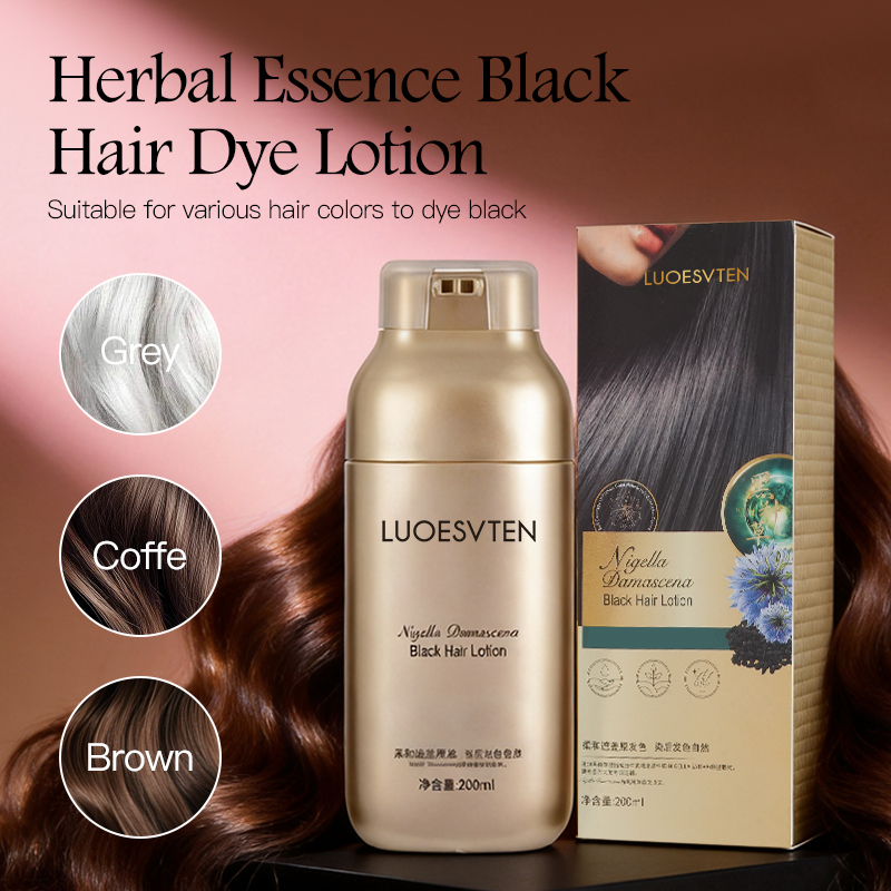 OEM Custom Plant Herbal Black Hair Dye Cream Gentle Scalp Care Cover Gray Hair Long Lasting Hair Color Cream