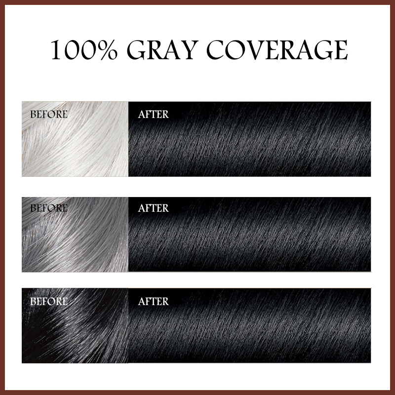 OEM Custom Plant Herbal Black Hair Dye Cream Gentle Scalp Care Cover Gray Hair Long Lasting Hair Color Cream