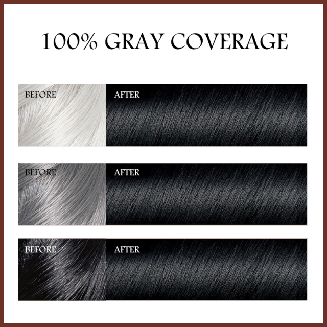 OEM Custom Plant Herbal Black Hair Dye Cream Gentle Scalp Care Cover Gray Hair Long Lasting Hair Color Cream