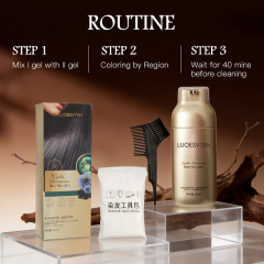 OEM Custom Plant Herbal Black Hair Dye Cream Gentle Scalp Care Cover Gray Hair Long Lasting Hair Color Cream