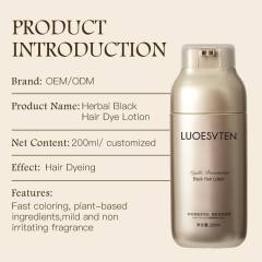 OEM Custom Plant Herbal Black Hair Dye Cream Gentle Scalp Care Cover Gray Hair Long Lasting Hair Color Cream