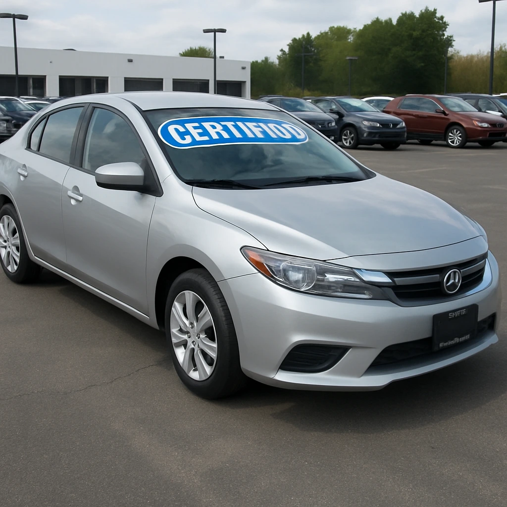 Certified pre-owned car on a dealership lot