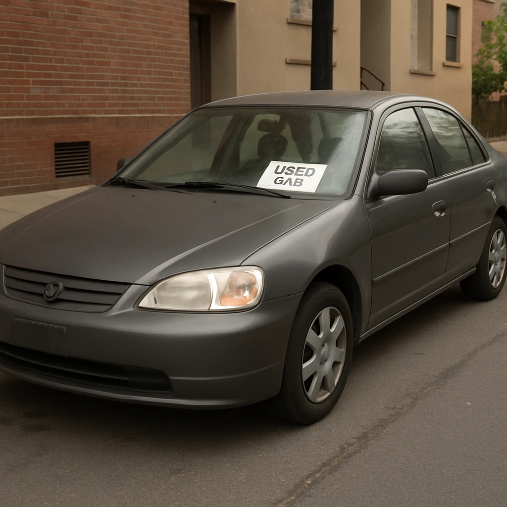 Non-certified used car parked on the street