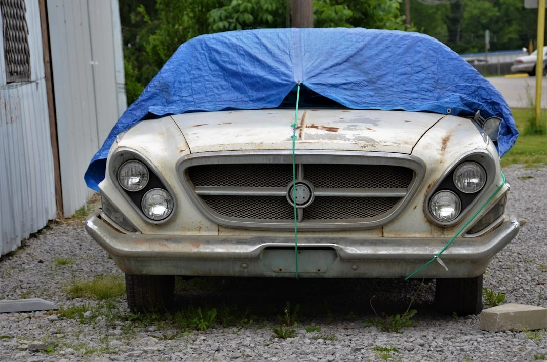 Used car being appraised for resale value