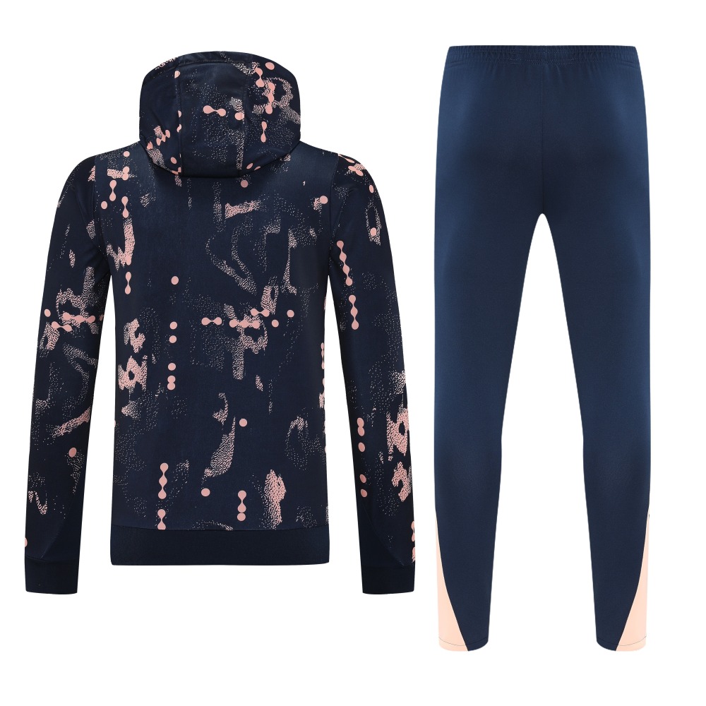 2025-26 Chelsea Hooded Long Sleeve Training Jersey Black - Adult Set