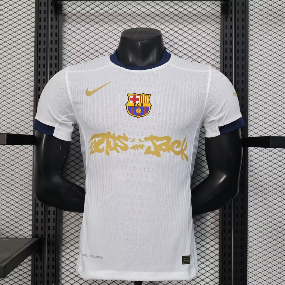 2025-26 Barcelona White New Advertising Jersey - Player Edition