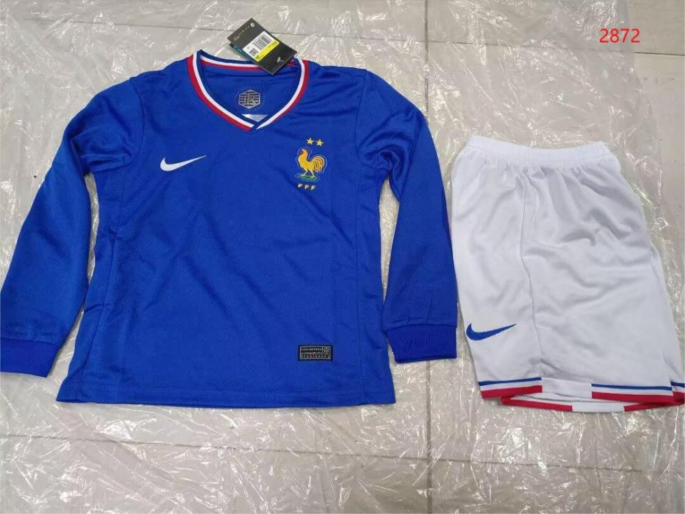 2024/25 France Home Long Sleeve Children's Jersey 1:1 Thai Quality