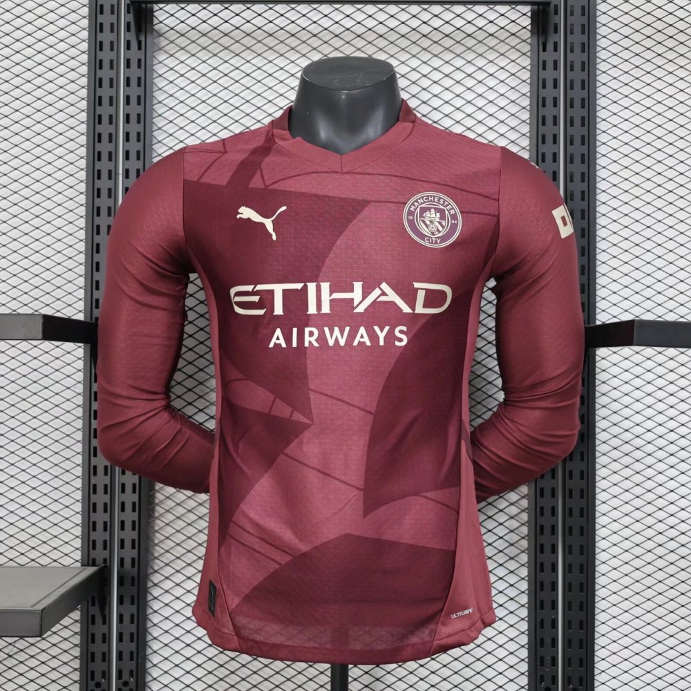 2025-26 New Season Manchester City Second Away Long Sleeve Jersey - Player Edition
