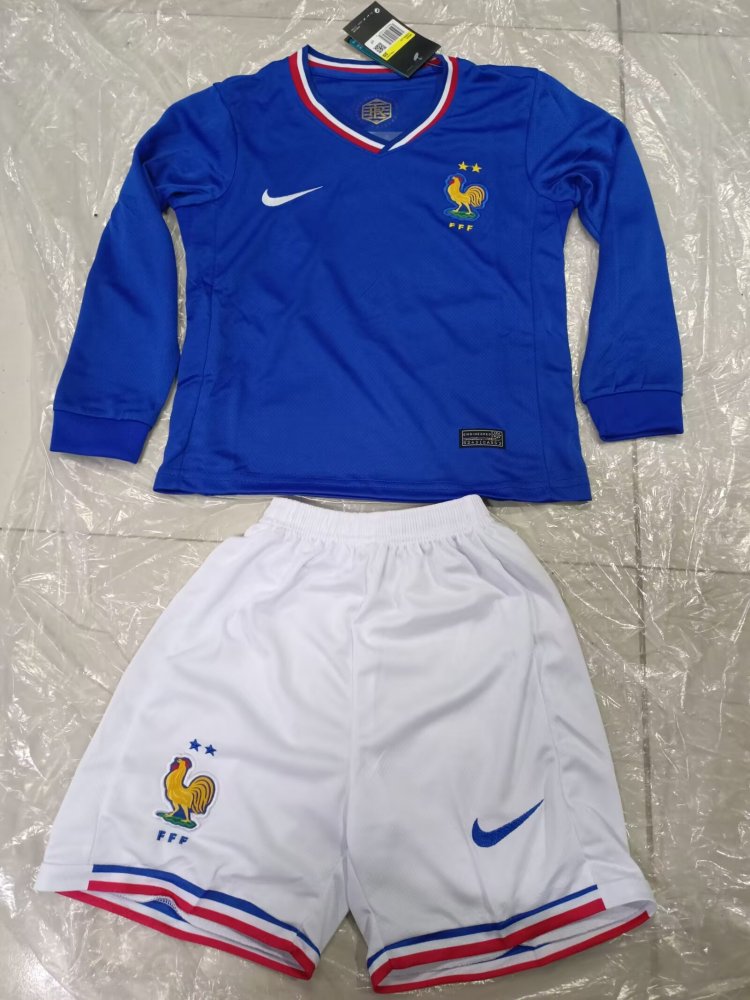 2024/25 France Home Long Sleeve Children's Jersey 1:1 Thai Quality