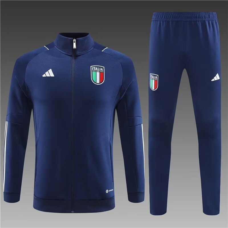 2023/2024 Italian long zipper jacket blue suit