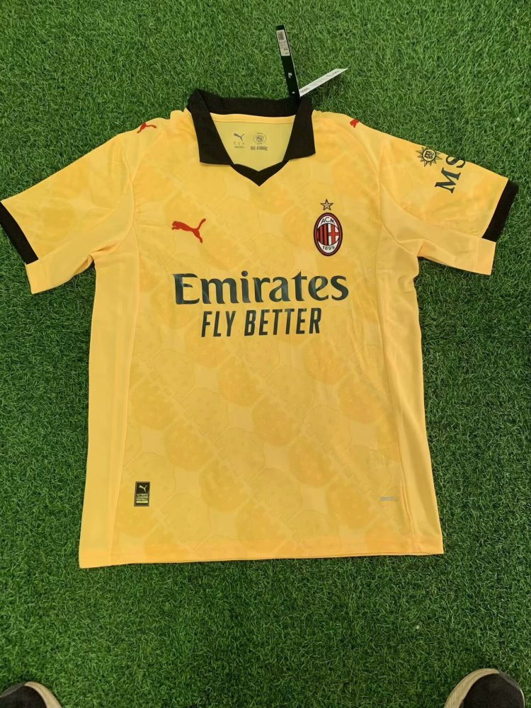 2025-26 AC Milan Second Away Yellow - Jersey - Fan Edition