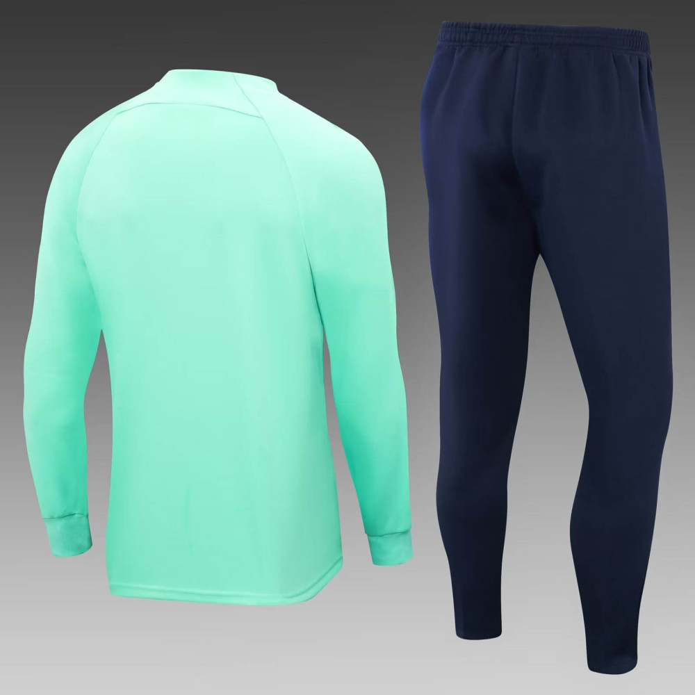 2022/2023 Brazil Long Zipped Jacket Green Soccer Jersey Set