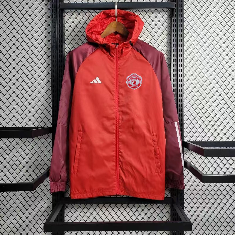 2023/2024 Manchester United red long-sleeved windbreaker