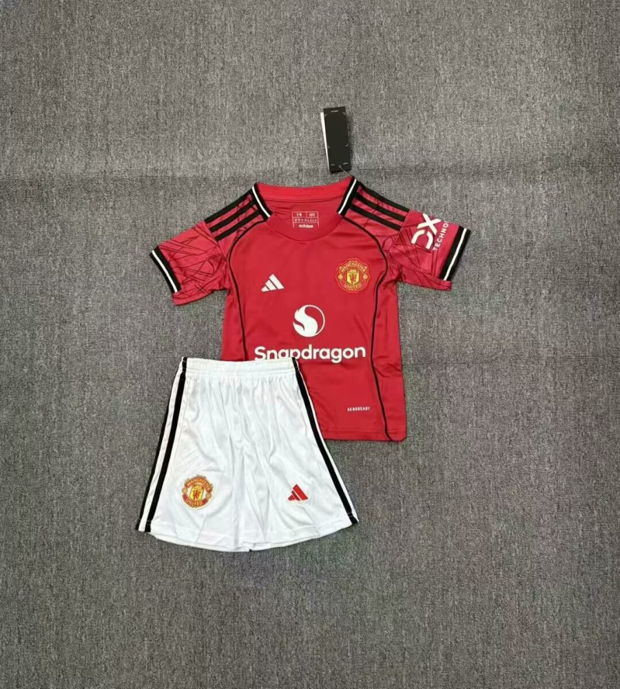 2025-26-Manchester United Home-Jersey-Children's Kit