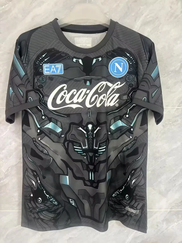 2025-26 Napoli  Jersey Grey and Black - Fan Edition