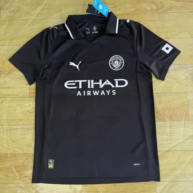 2025-26 Manchester City Away Black Ball - Fan Edition