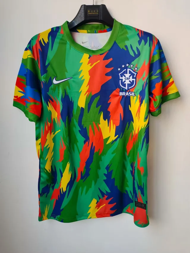 2025-26 Brazil Special Edition Camouflage Green Collar Jersey - Fan Edition