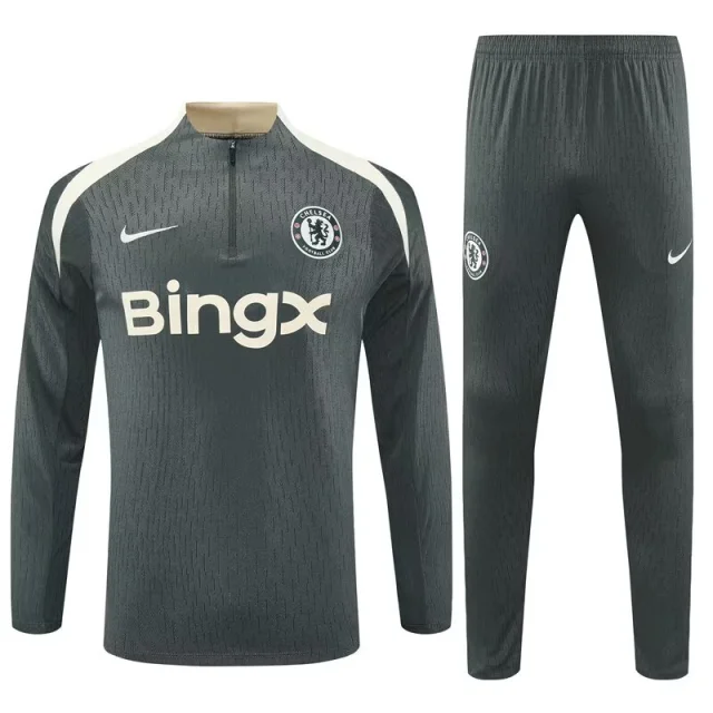 Chelsea's 2025-26 season army green kit training jersey