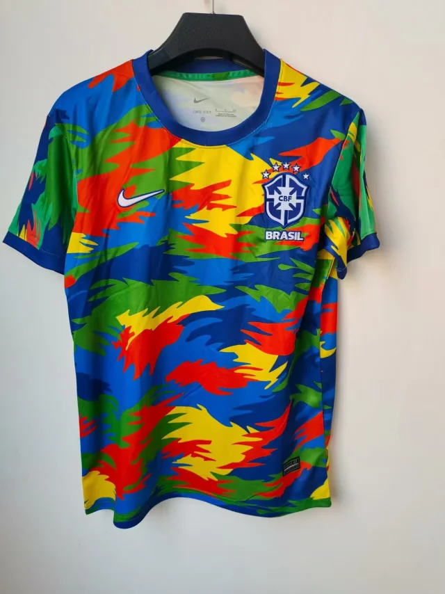 2025-26 Brazil Special Edition Camouflage Blue Collar Jersey - Fan Edition
