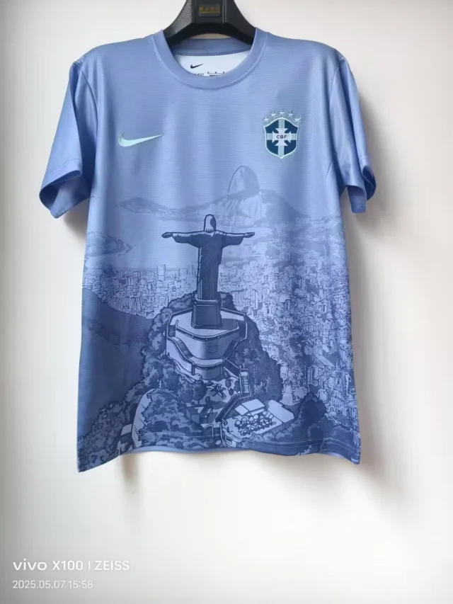 2025-26 Brazil Special Edition Grey-Blue Jersey - Fan Edition