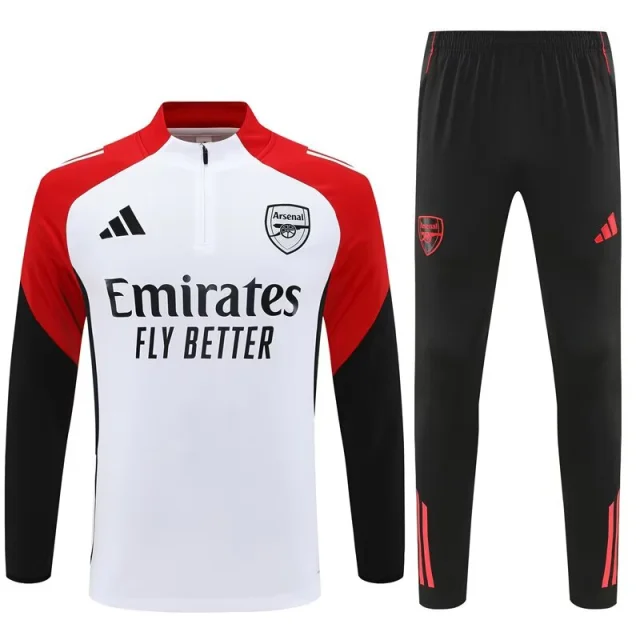 Arsenal 2025-26 season white half-length kit training jersey