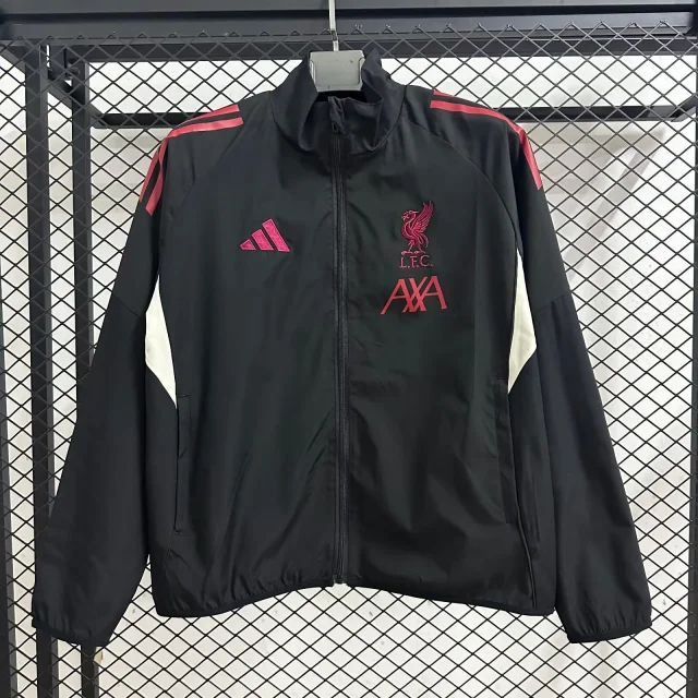 2025-26 Liverpool FC Windbreaker Black Training Jersey - Windbreaker Edition