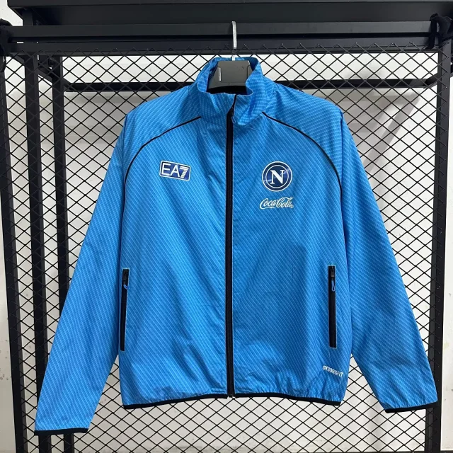 2025-26 Napoli Pad Printed Blue Waterproof Jersey - Windbreaker Edition