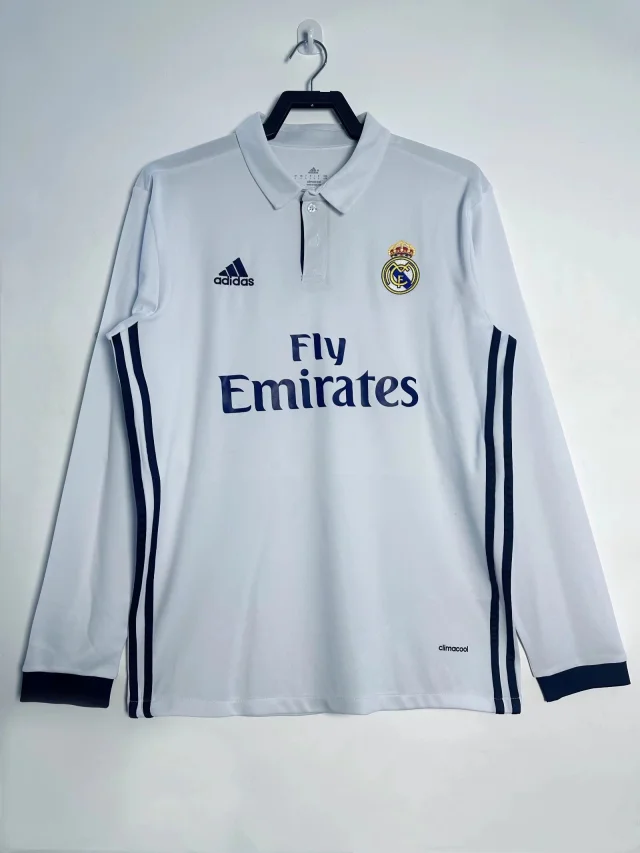 2016/17 Real Madrid Home Long Sleeve Jersey - Retro Edition