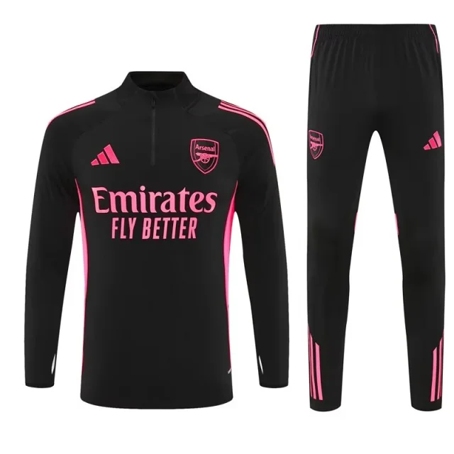 25-26 Arsenal Black Jersey - Half-zip Kit
