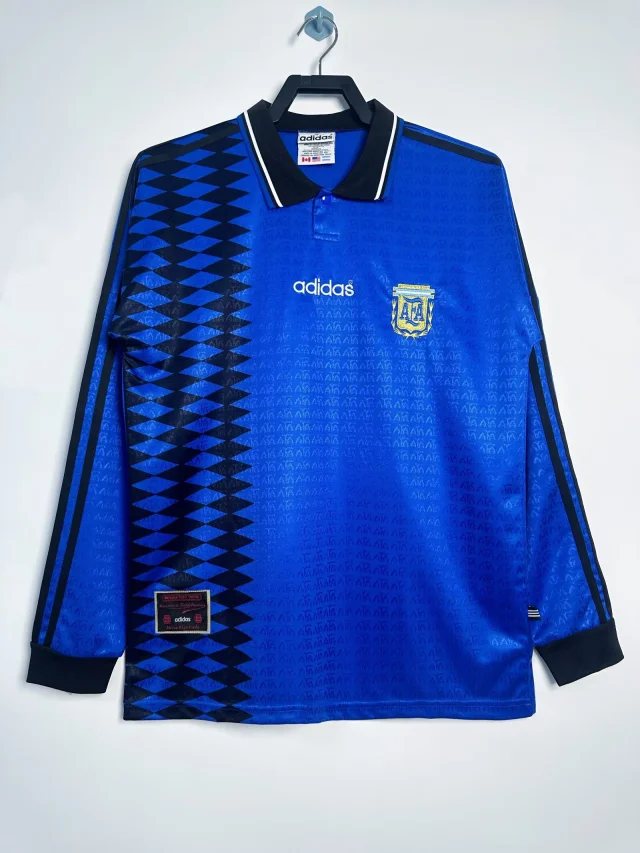 1994 Argentina Away Long Sleeve Shirt - Retro Edition