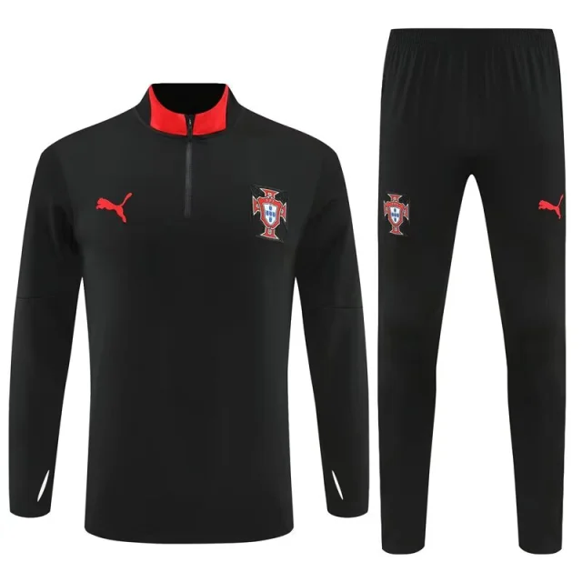 25-26 season Portugal black jersey - half-zip set