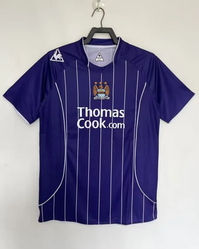 2007-08 Manchester City Away Purple Shirt - Retro Edition