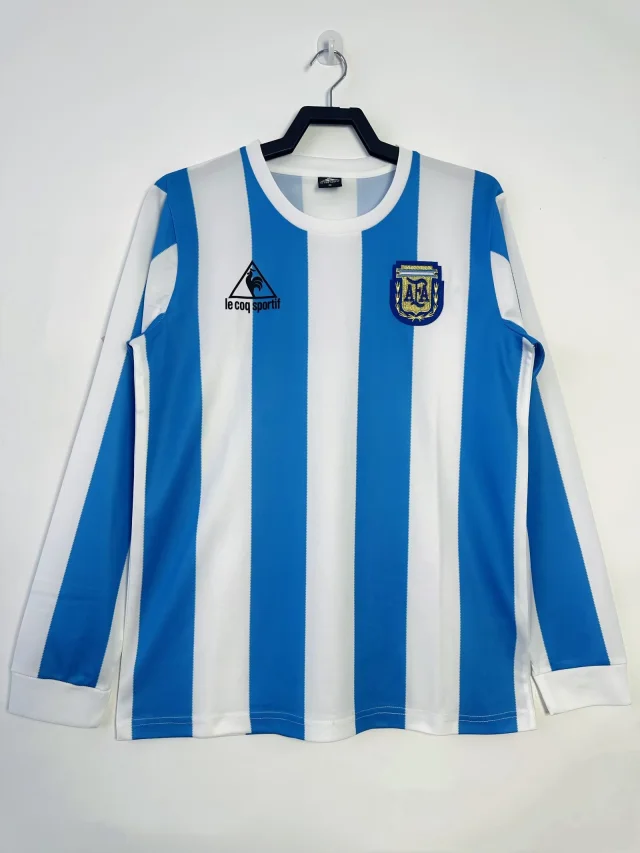 1986 Argentina Home Long Sleeve Jersey - Retro Edition