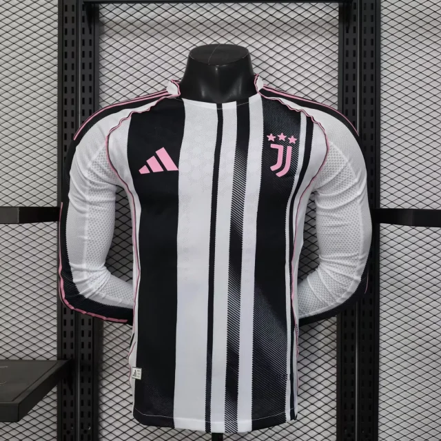 2025-26 Juventus Home Long Sleeve Shirt - Player Edition