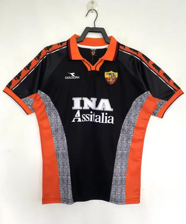 1998-99 Roma Away Black Jersey Retro Edition