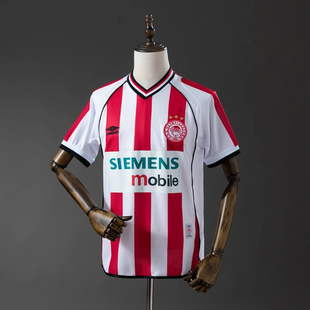01-02 Olympiacos Home Jersey - Retro Version