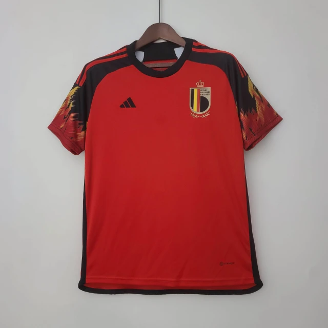 2022 FIFA World Cup Belgium Home Soccer Shirt Retro Edition