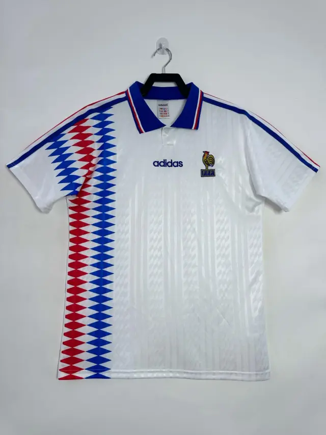 1994 France away white jersey Retro Edition