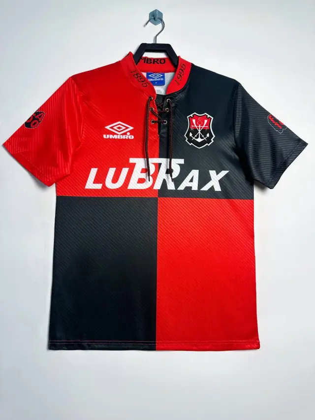 1995 Flamengo Centenary Edition Black and Red Jersey Retro Edition