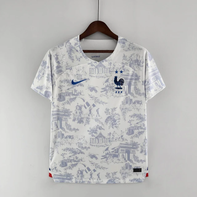 2022 FIFA World Cup France Away Football Shirt White Retro Edition