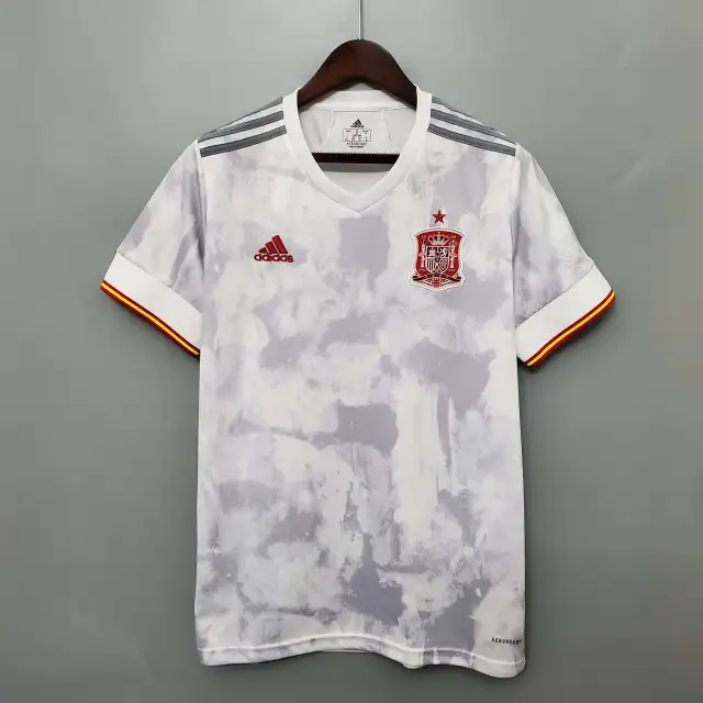 2020 Spain away white jersey.Retro Edition