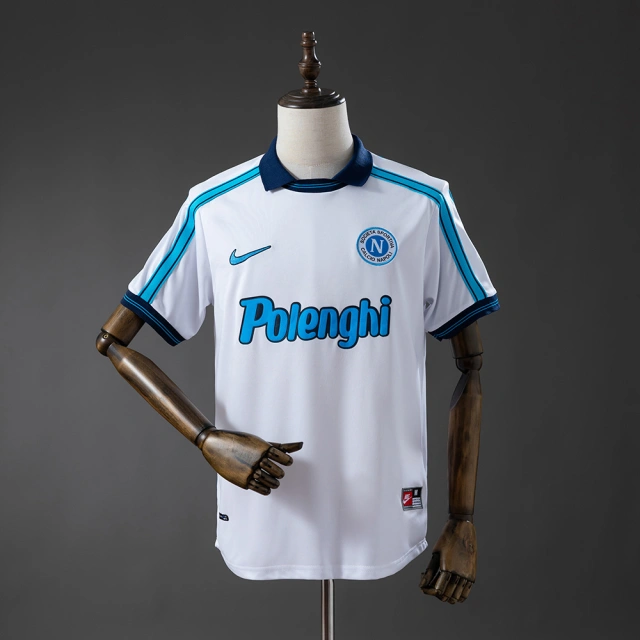 1998-99 Napoli Away White Jersey - Retro Version