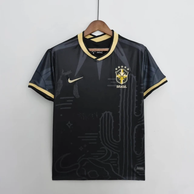 2022 Brazil Special Edition Black Soccer Jersey Retro Edition