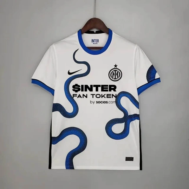 Internazionale Milan Football Jersey White 2021/2022 Retro Edition