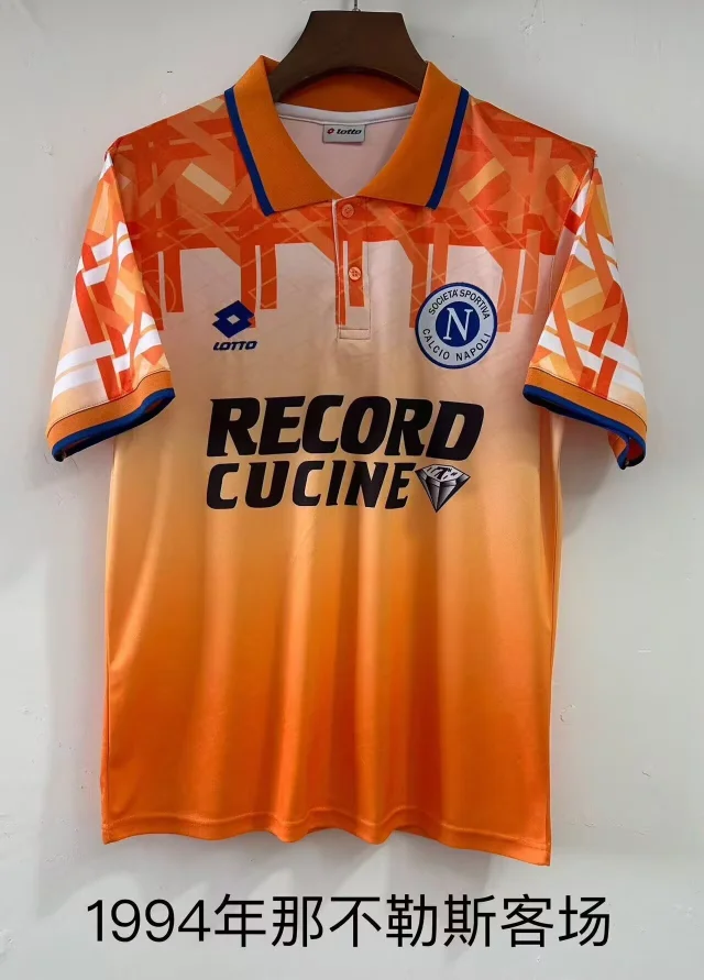 1994 Napoli Away Orange Jersey - Retro Version