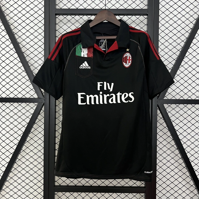 12-13 AC Milan Away Black Jersey - Retro Version