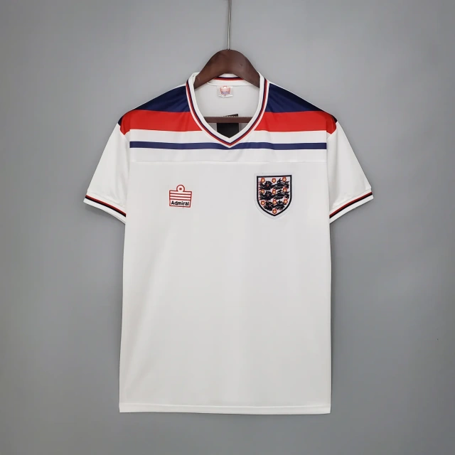 1982 England home white retro jersey