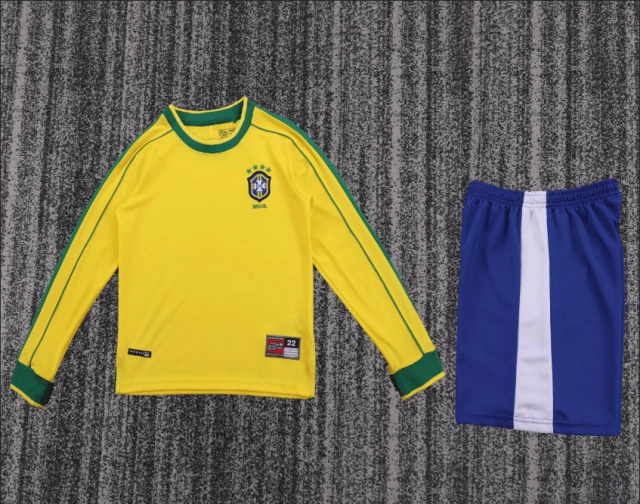 98 Brazil long-sleeved children's jersey Retro Edition